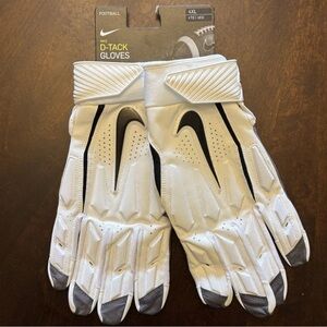 Nike D-Tack Gloves in White and Gray 4XL